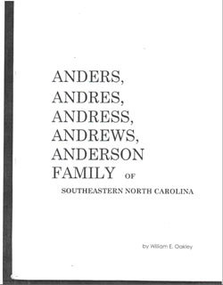 Anders, Andres, Andress, Andrews, Anderson Family  Book Cover